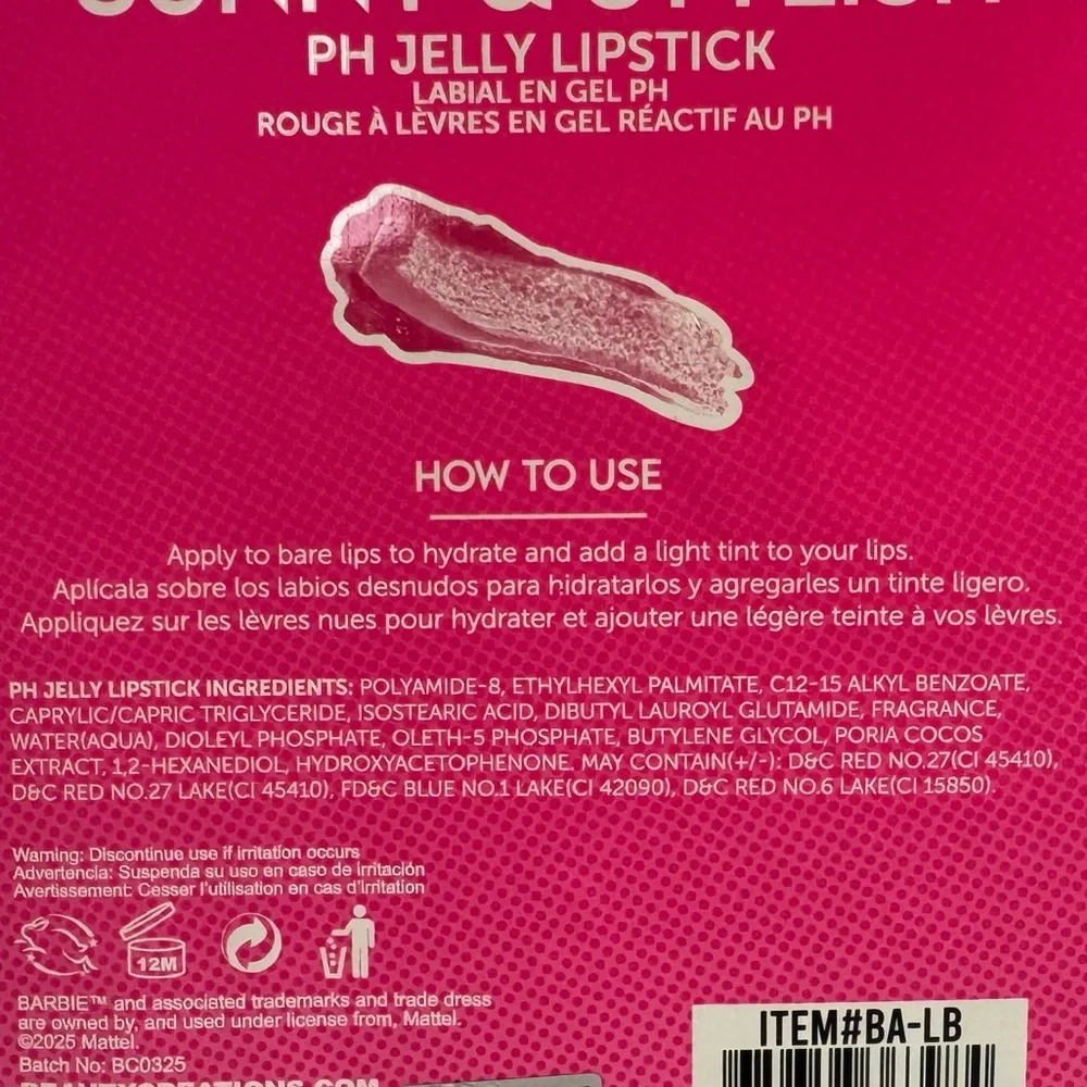 Barbie Beauty Creations Strawberry PH Jelly Lipstick with Keychain - Picture 3 of 3